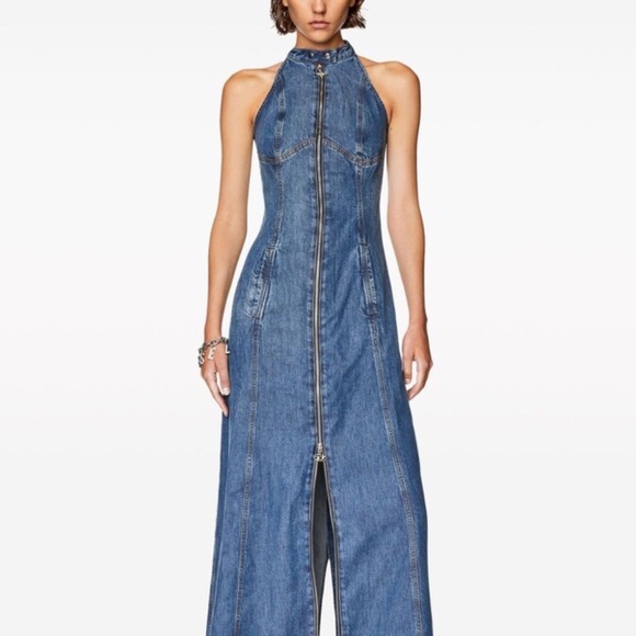 Diesel DE-LULU Denim Maxi Dress size small NWT $655 - Picture 1 of 11